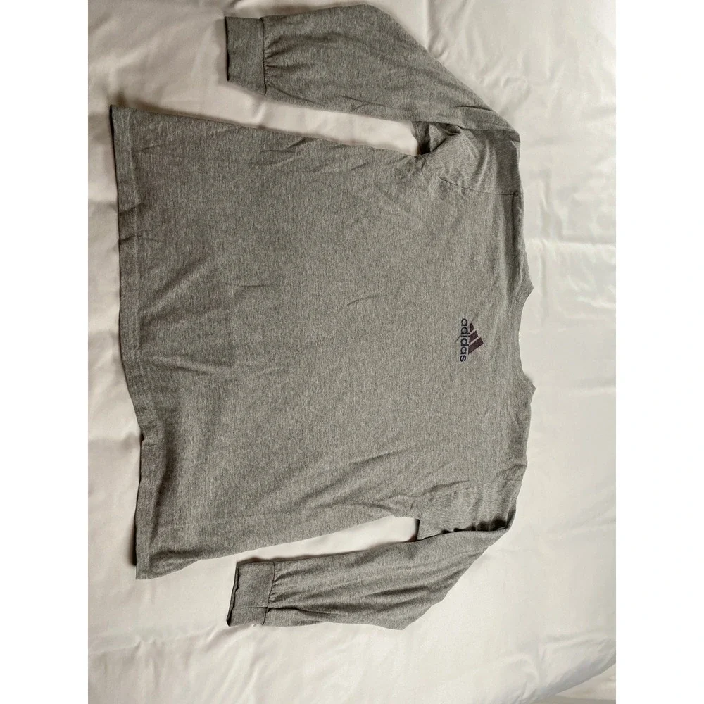 Adidas Long Sleeve T-Shirt Mens XL Gray Excellent Vintage Graphic Made in USA
